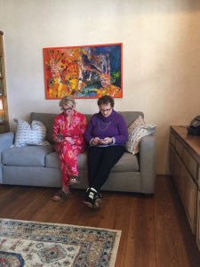 Wendy and Brenda marketing 'Death at La Osa' on social platforms.